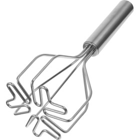 Resim Paslanmaz Çelik Yıldız Tabanlı Patates Ezici - 25,7 cm Ergonomik Püre Ezici | Manuel Spiral Püre Aleti | Patates Presi 