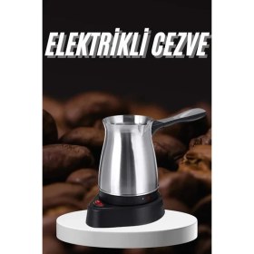 Resim Paslanmaz Çelik Türk Kahvesi Makinesi 6 Fincan Kpasiteli Elektrikli Cezve 