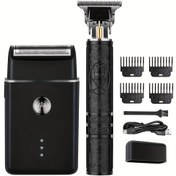 Resim 2'si 1 Arada Set, Elektrikli Tıraş Makinesi Saç Kesme Aleti, Sakal Düzeltici, Erkek Yüz Bakımı Seti, Geriye İleri Hareketli Elektrikli Jilet, USB Şarjlı, Seyahat İçin Kolay, Sıkı Tıraş, Günlük Tıraş Seçenekleri, Babalar Günü Hediyesi, Noel Hediyeleri 