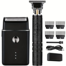 Resim 2'si 1 Arada Set, Elektrikli Tıraş Makinesi Saç Kesme Aleti, Sakal Düzeltici, Erkek Yüz Bakımı Seti, Geriye İleri Hareketli Elektrikli Jilet, USB Şarjlı, Seyahat İçin Kolay, Sıkı Tıraş, Günlük Tıraş Seçenekleri, Babalar Günü Hediyesi, Noel Hediyeleri 
