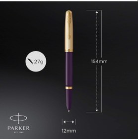 Resim Parker 51 Deluxe Mürdüm Gt, Dolma Kalem, 18k F Uç Diğer 