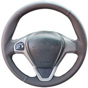 Resim Ford Fiesta 2011 spor desen direksiyon kılıfı siyah dikiş 