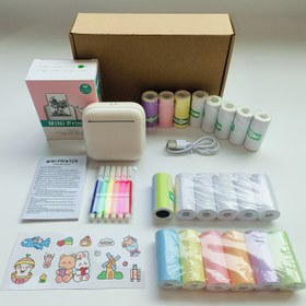 Resim Mini Taşınabilir Termal Kablosuz Cep Yazıcısı Seti, Etiket Yapıcı, 200dpi Yüksek Çözünürlük, USB Şarj Edilebilir, Metin, Notlar, Fotoğraflar, Kurs Etiketleri, Görevler vb. için Uygun 