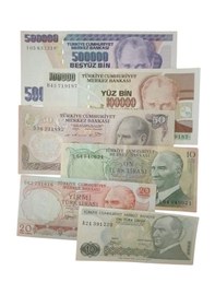 Resim Türkiye Cumhuriyeti Türk Lirası Kağıt Koleksiyon Paralar. Antika Darpane Hobi Hediye. Bat8 
