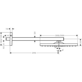 Resim Hansgrohe Raindance E 300 Tepe Duşu Duvardan Bronz 