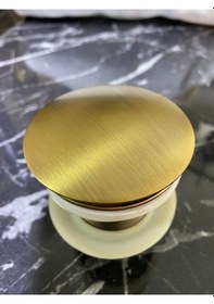 Resim İsaoğlu Yapı Mat Gold Lavabo Gideri Antik Gold Lavabo Süzgeci Pirinç Malzeme Gold Altın 