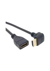 Resim Alfais 4666 Hdmi Dişi Erkek Uzatma 90 Derece Dirsek Kablosu 0.5 Metre 