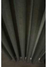 Resim Premium Natural Keten Dokulu Soft Dökümlü Pileli Tül Perde Salon Oturma Odası Yatak Odası Çocuk Odas Yeşil 