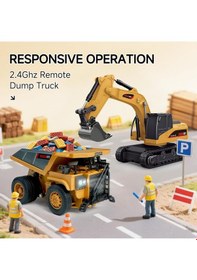 Resim 1/64 Kumandalı Mini Kamyon 8 Kanal Şarjlı Işıklı Metal 2.4 Ghz Sarı 