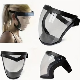 Resim 1 stil, 4 renk seçeneği - Ayarlanabilir tam yüz şeffaf maske, dayanıklı plastik ve tamamen şeffaf PC lens ile havalandırma delikleri, çoklu senaryolara uygun 
