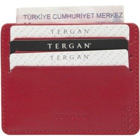 Resim Tergan 1050 Erkek Deri Kartlık Kırmızı Analin 