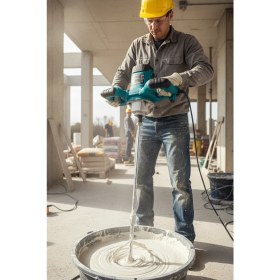 Resim Kimmeer Plus Profesyonel 1200W Devir Ayarlı Elektrikli Alçı Boya ve Harç Karıştırıcı Mikser 
