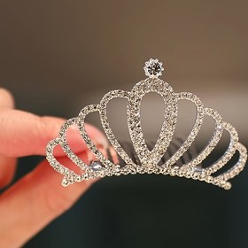 Resim Şık taç saç tarağı, düğün sezonu için kız çocuklarına uygun; 1 adet 