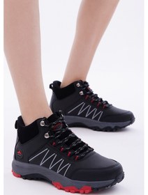 Resim Tonny Black Unisex Siyah Kırmızı Rahat Kalıp Bağcıklı Bot 