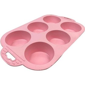 Resim 6 Bölmeli Silikon Muffin Kek Kalıbı - Elm-01-768303 Çok Renkli 