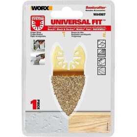 Resim Worx WA4967 Çok Amaçlı Raspalama Makinası Için 33X33MM Karbür Kaplama Harç, Boya, Yapıştırıcı Universal Parmak Zımpara Başlığı 