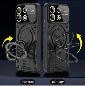 Resim Xiaomi Redmi Note 13 Pro 4g Kılıf Magsafe Halkalı Gold Detaylı 