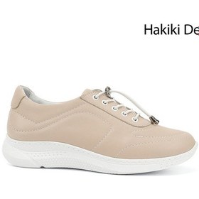 Resim Gönderi R Kadın Bej Bağcıklı Dolgu Taban Hakiki Deri Sneaker Ddza80742320 Bej 