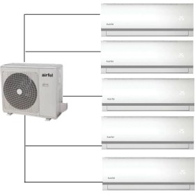 Resim Airfel 1 Dış + 5 İç Ünite 9+9+9+9+9 5LMX125N A++ 42000 BTU Multi Inverter Klima 
