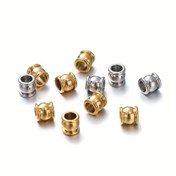 Resim 10 Adet Paslanmaz Çelik Büyük Delikli Spacer Boncuklar 4-10mm Şans Tüpü Gevşek Boncuk Büyük Delikli Şanslar Takı Yapımı İçin DIY Bileklik Kolye Takı Yapımı 