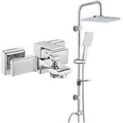 Resim Eca Tiera Banyo Bataryası+T-May Banyo Çınar Dikdörtgen Tepe Duş Takım 
