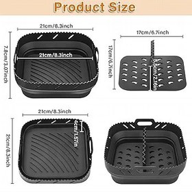 Resim Hivio Airfryer silikon kalıp, Philips Airfryer XL 6.2L/Ninja Speedi ON400EU, Airfryer aksesuarı, silikon kalıp, sıcak hava fritözü, COSORI sıcak hava fritözü için, 5,5 l XXL 