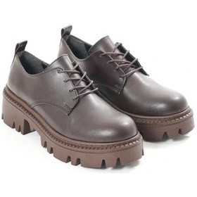 Resim 868-754 Kahverengi Bağcıklı Günlük Yüksek Tabanlı Loafer Ayakkabı Çok Renkli 