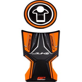 Resim GP Kompozit KTM Duke 250 2017-2022 Uyumlu Tank Pad Siyah-Turuncu 