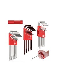 Resim Geeksen İngiliz Anahtarı Allen Anahtar Seti 35 Parça Altıgen Anahtar Seti Metrik Allen Anahtar Seti S2 Çe Çok Renkli 