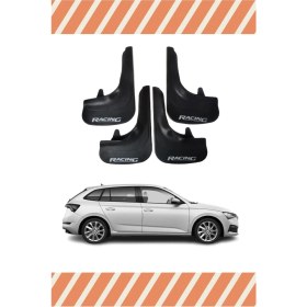 Resim Heda Tex Skoda Scala Racing Yazılı 4'lü Tozluk Çamurluk Paçalık 
