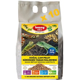 Resim Bonny Nice Doğal Çam Pellet Sürüngen Taban Malzemesi 3 l x 10 Pk 