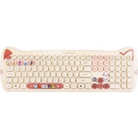 Resim Binbir Göz Bilgisayar Everest KM-6283 Catty Renkli Tuşlu Sarı Kablosuz 2.4 + Bt Q Multimedia Klavye + Mouse + Pad Set 