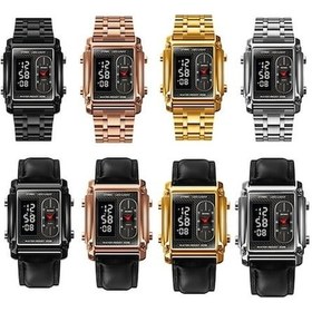 Resim Besthome1 Skmei 1868 Su Geçirmez Erkek Saati, Gümüş Çelik Kemer, Çok Renkli Desen Çok Renkli 