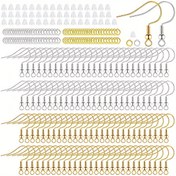 Resim 300 Adet Altın Ve Gümüş Küpe Yapım Aracı Seti, 100 Adet Küpe saç tokası, 100 Adet Küpe Arkası Ve 100 Adet Atlama Halkası Dahil, DIY Küpe Takı Yapım Aksesuarları Için 