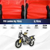 Resim Qj Svt650x Motosiklet Brandası Su Geçirmez Branda Kırmızı Branda Motor Branda Xxl 
