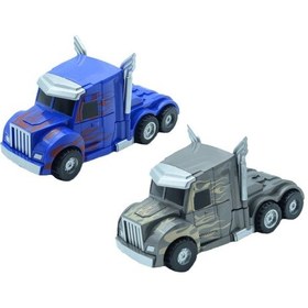 Resim 2 Adet Dönüşebilir Transformers Kamyon Robot Oyuncak Çek Bırak Sürtmeli Araba Seti 2 Renk Birden Çok Renkli 