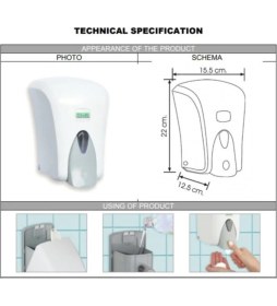 Resim Vialli F6 Hazneli Köpük Sabun Dispenseri Aparatı 1000 ml Beyaz 