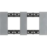 Resim Bticino KA4802M2NW Metal Çerçeve, 2+2m, Ay Işığı 