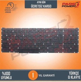 Resim Acer Uyumlu Nitro 5 AN515-55 NH.Q7JEY.008 Klavye Işıklı (Siyah TR) (Pars Power) Ver.1 - Kırmızı Aydınlatma 501238 