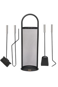 Resim Dodok Home Gümüş Lüx Ithal Tel Standlı Şömine-Soba Maşa Takımı 5'Li Set DH-SS47 
