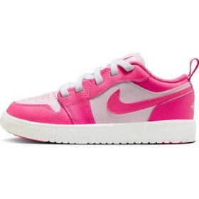 Resim Nike Jordan 1 Low Alt Leather Sneakers Hakiki Deri Bantlı Cırtlı Kız Çocuk Spor Ayakkabı Pembe 