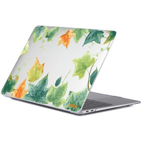 Resim Macbook Pro 16" A2485 Orman Serisi Ön Arka Koruyucu Laptop Kılıfı Sarmaşık 