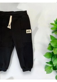 Resim Zekids Çocuk 3 İplik Şardonlu Eşofman Alt-14209 Siyah 