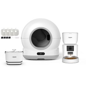 Resim Xenon Smart Akıllı Kamerasız Kedi Tuvaleti Çelik Kase 4 LT Mama Kabı Bataryalı Su Pınarı ve Filtre 4l'lü Pet Seti 