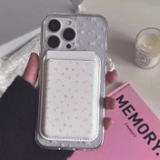 Resim Küçük Çiçek Desenleri İçeren Manyetik Telefon Kılıfı, Kart Tutucu ve Kuyruk Olmadan. 