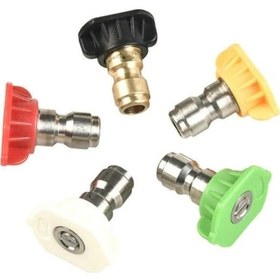 Resim 5 Adet/takım Araba Yıkama Memesi 1/4 "hızlı Bağlantı Metal Jet Lances Memesi Yüksek Basınçlı Su Tabancaları Sabun Yıkama Püskürtme Memesi 