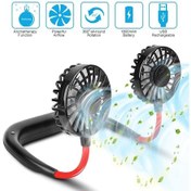 Resim Boyun Askılı 3 Kademeli Şarjlı Spor Taşınabilir Vantilatör Fan (446046782) 