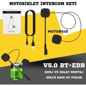 Resim Motobros Motobors Motosiklet Kask Kulaklığı Bluetooth Intercom Interkom Kulaklık Seti 