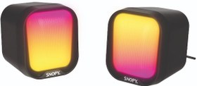 Resim Snopy SN-87U 2.0 Mini RGB Işıklı 2Wx2CH Siyah USB Gaming Speaker Hoparlör 