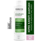 Resim Vichy Dercos Anti Pelliculaire Sensitive Hassas Saç Derisi için Kepek Karşıtı Saç Bakım Şampuanı 200ml 